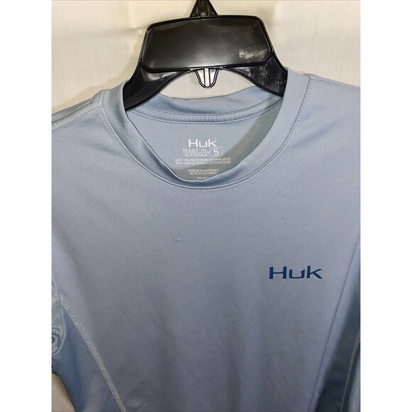 Huk Men’s Fishing Shirt Size Small Blue Athleisure Activewear Outdoors - Picture 3 of 12